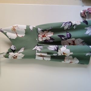 Monteau Green Floral Dress